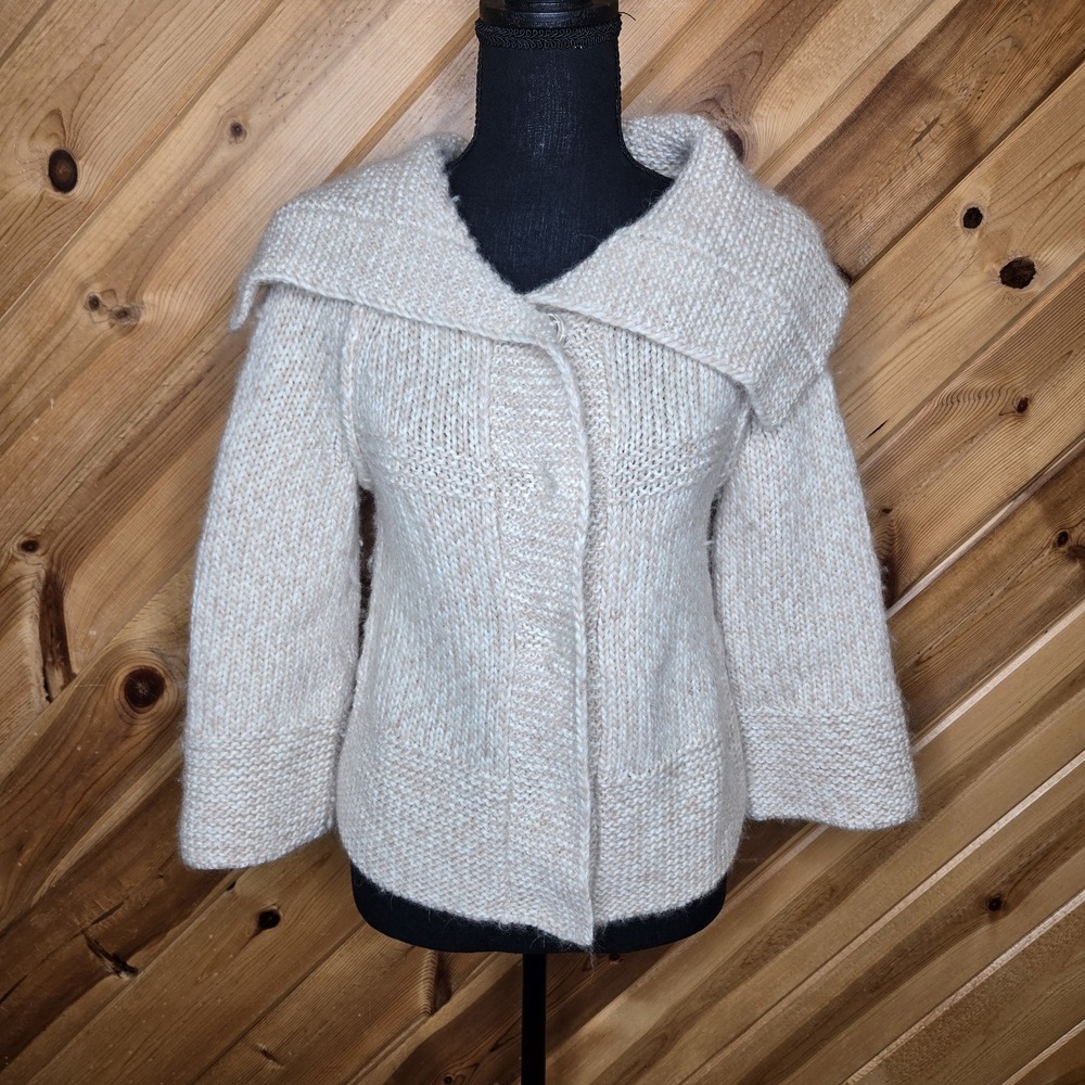 LOFT Ann Taylor Women's Wool Alpaca Blend Beige Knit‎ Cardigan XS/S